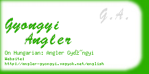 gyongyi angler business card